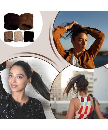 Hair Ties Thick Hair | Stretch Hair Bobbles Cotton Seamless Hair Tie Headband - Ponytail Holder Wide Hairties Hair Bands Accessories for Women Girl - Buy Online on GoSupps.com