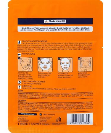 Buy 3 x Balea Vitamin C Cloth Masks - 2-Phase for Even Complexion | International Shipping - Buy Online on GoSupps.com