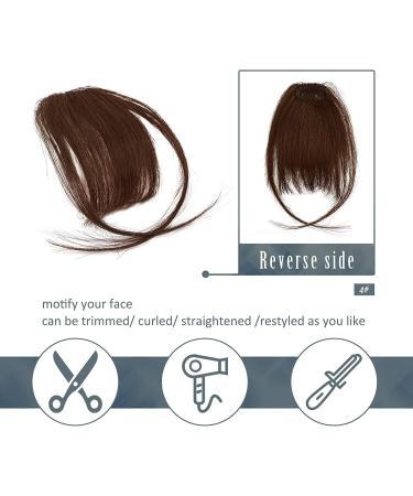 BARSDAR Clip in Fringe Human Hair - 100% Real Hair Extensions - French Bangs in 4# Brown - Washable/Dye-able - Pack of 1 - Buy Online on GoSupps.com