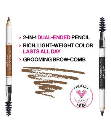 Wet n Wild Color Icon Brow Pencil - Dark Brown Eyebrow Pencil and Brush - Buy Online on GoSupps.com