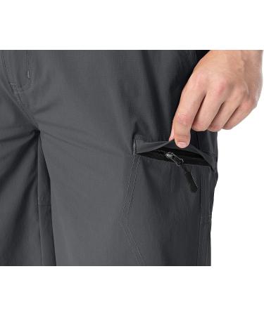 Rdruko Men's Quick Dry Cargo Shorts - 6 Pocket Hiking Shorts in Dark Grey - Size 34 - Buy Online on GoSupps.com