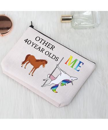 40th Birthday Cosmetic Bag Gift for Women - Stylish Beige Accessories for 40-Year-Olds - Buy Online on GoSupps.com