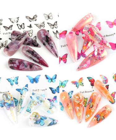 Starry Sky Butterfly Nail Foil Stickers - 10 Sheets | Nail Art Supplies for DIY Manicure Decorations - Buy Online on GoSupps.com