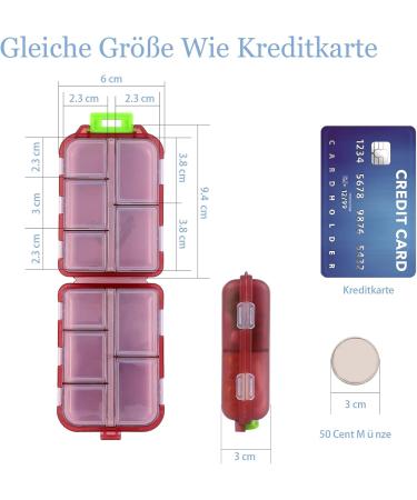 Shop Muchengbao 4 Pack 7-Day Pill Organizer - Easy Open Medication Box with 10 Compartments (Dark Red) | International Shipping Available - Buy Online on GoSupps.com