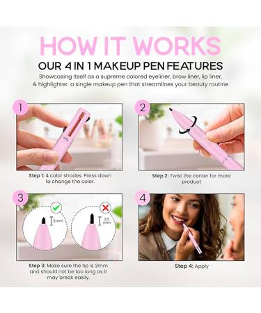 Stylo Beaut 4 en 1 | Cosm tiques Double Extr mit | Crayon L vres Portatif - Femmes Mari es Amateurs de Beaut Artistes F tes de Mariage v nements Usage Quotidien 01 - Buy Online on GoSupps.com
