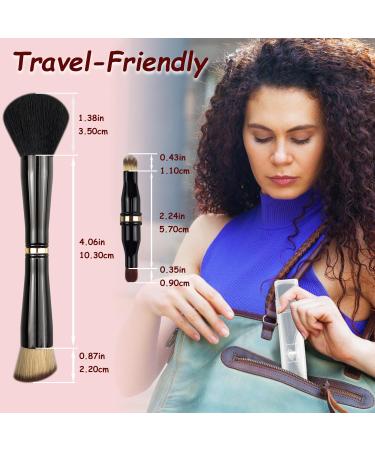 4 in 1 Travel Makeup Brush Set - Compact All-in-One Makeup Brush for Powder Blush Foundation & Eyeshadow - Black - Buy Online on GoSupps.com