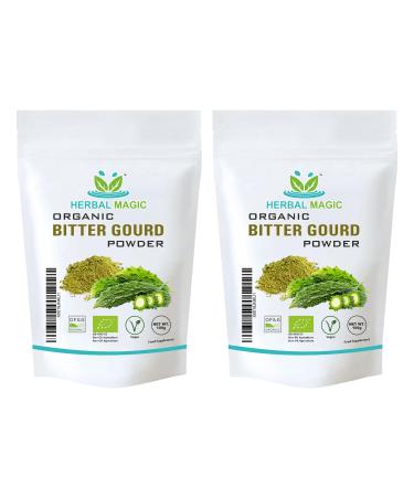 Herbal Magic's Organic Bitter Gourd Powder-Great Green Vegetable-Also Known as Karela Bitter Melon Balsam-pear. Free from Fillers & Preservatives- of&G UK Organic Certified- 200g (Pack of 1) 200 g (Pack of 1)