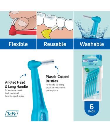 Buy Cep Interdent Tepe Angle 0.6mm - 6 Blue Interdental Brushes (1 Pack) | International Shipping Available - Buy Online on GoSupps.com