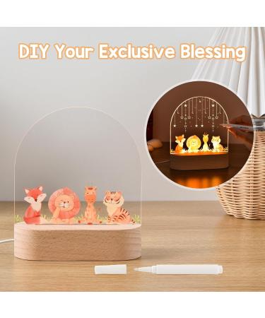 Personalized Otraki Night Light for Babies | Custom Bedside Lamp with Animal Print | Unique USB Baby Gift for Newborns | Ideal Birth Gift for Boys & Girls - Buy Online on GoSupps.com