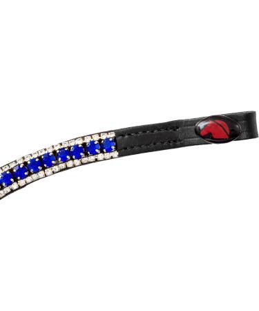 Shop Wodenhringriemen Horse Glitter Headband | Curved Leather Diamond Stirrup Straps for Warmblood Thoroughbred & Pony (COB Black/Blue) - International Shipping Available - Buy Online on GoSupps.com
