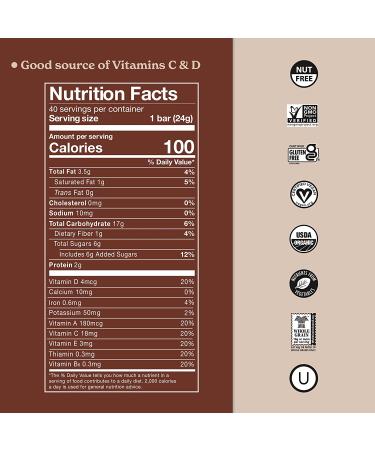 MadeGood Chocolate Chip Granola Bars 0.85oz x 40 Bars; Non GMO  nut-free  Organic  Nutrients from Vegetables  Vegan  gluten-free Chocolate Chip 40 Count (Pack of 1) - Buy Online on GoSupps.com