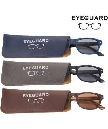 Eyeguard Reading Sunglasses 3-Pack | UV400 Protection Outdoor Readers | Classic Style 2.5 Magnification for Men & Women - Buy Online on GoSupps.com