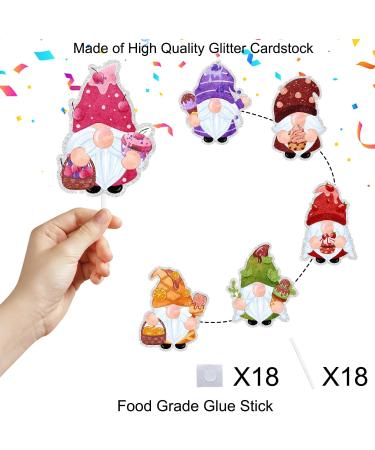 Kids' Ice Cream Dessert Themed Gnome Happy Birthday Cupcake Toppers Set of 18 Pieces - These are great ice cream-themed parties baby shower parties or birthday party decorations for boys and girls - Buy Online on GoSupps.com