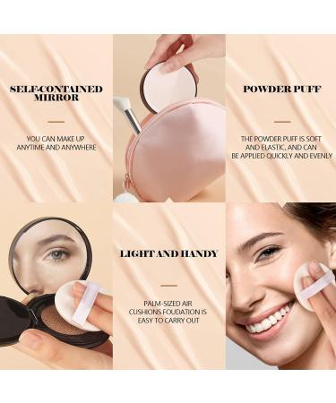 Air Cushion CC Cream Foundation Full Coverage Foundation for Flawless Makeup Concealer Liquid Foundation Moisturizing Brightening BB Cream (102# Natural) - Buy Online on GoSupps.com