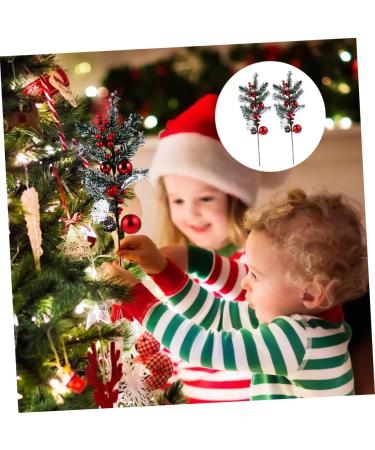 ABOOFAN 2Pcs christmas tree picks fake plant decorate decorative items Berry pine cone fruit plant flower branch nativity decor Jesus decorations crafts filler holly flowers - Buy Online on GoSupps.com