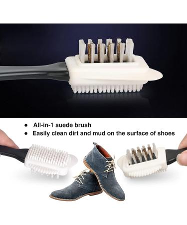 Suede Brush Set for Shoes - 4-Sided Shoe Cleaner & Nubuck Brush - 2pcs Suede Brush Kit for Leather Boots - Buy Online on GoSupps.com