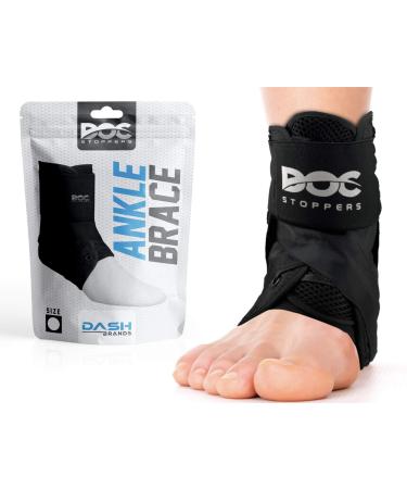 DOC-Stoppers Ankle Brace. Lace Up Ankle Brace for Sprains Injuries Sports and Recovery. Adjustable Ankle Support for Men Women and Children. Medium