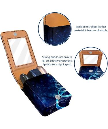 Travel Lipstick Organizer Case - Portable Makeup Bag with Mirror | Abstract Christmas Tree Design - Shop Internationally - Buy Online on GoSupps.com