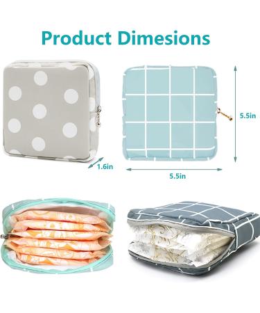 Teen Girl's Period Bag - Sanitary Napkin Storage Pouch for Menstrual Products (Blue Plaid) - Buy Online on GoSupps.com