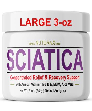 Sciatica Nerve Cream - Maximum Strength Comfort Cream for Feet, Hands, Legs, Toes, Back, Best Reliever - Natural Ultra Strength Arnica, MSM, Menthol, Soothing Comfort, Large 3 Oz