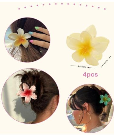 Shop IOSPKKIO Floral Hair Clips - 4 Pack Non-Slip Strong Hold Large Clamps for Thick Hair - Hawaiian Style in 4 Colors - Buy Online on GoSupps.com