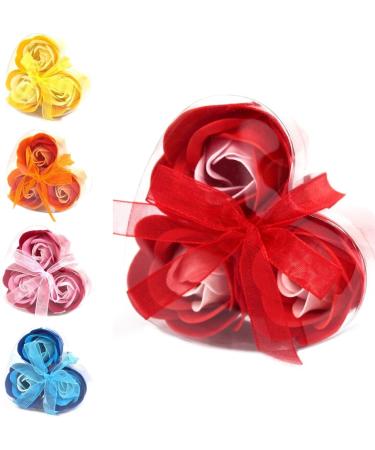 Luxury Pink Soap Roses Set of 3 Romantic Flowers Heart Box. Valentine Day Love Pink Roses Floral Scented. Small Unique Gifts for Her. - Buy Online on GoSupps.com