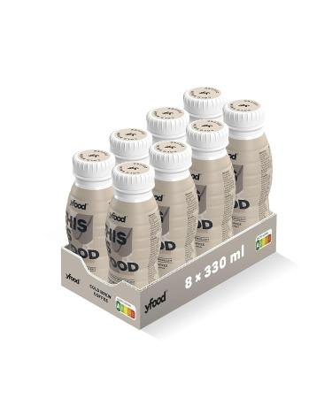 YFOOD Cold Brew Coffee Drink - On-the-Go Meal Replacement 23g Protein 26 Vitamins & Minerals 8 Pack (330ml) - 2 Deposit Included - Buy Online on GoSupps.com