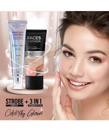 Strobe Cream - Silver 30ml | Primer + Highlighter + Moisturizer | Shea Butter & Hyaluronic Acid | Intense Hydration | Flawless Radiant Dewy Skin | Illuminating & Glowing Makeup Base - Buy Online on GoSupps.com