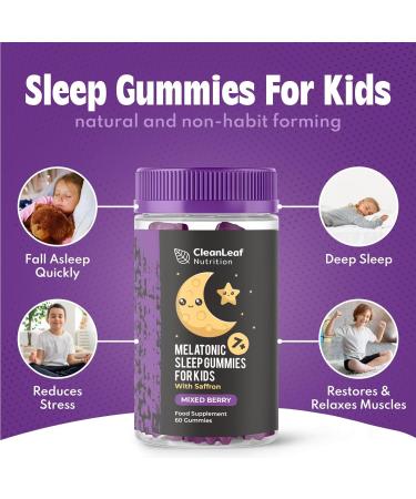 Twin Pack Natural Sleep Support Gummies for Kids - Melatonic Formula for Restful Nights Childrens Sleep Gummies Promoting Natural Melatonin Production Promotes Healthy Sleep Patterns 60 Count - Buy Online on GoSupps.com