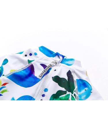 BONVERANO Baby Boys Swimsuit UPF 50+ Sun Protection, White Fish Print 9-12 Months - Buy Online on GoSupps.com