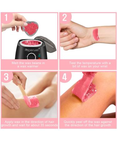 Hard Wax Beads for Brazilian Waxing - Painless Waxing Beans for Sensitive Skin (300g/10.5oz) | Coarse Body Hair Formula | Includes 10pcs Applicators | Ideal for Men and Women - Buy Online on GoSupps.com