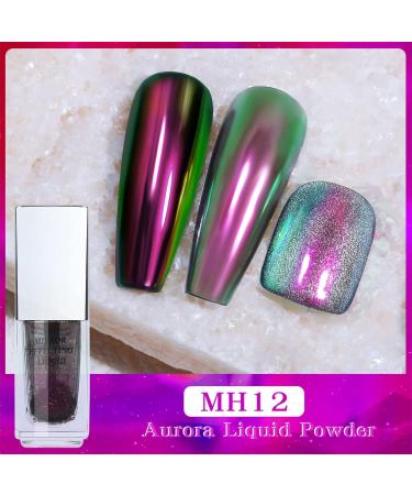 Chrome Nail Powder Aurora Shell Liquid Pigment - Holographic Glitter Dust for Nail Art (5ml) - Buy Online on GoSupps.com
