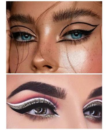 Gorvalin Black and White Gel Eyeliner Set with Brushes - Waterproof 2-in-1 Cream Eyeliner & Eyebrow Gel Kit - Buy Online on GoSupps.com