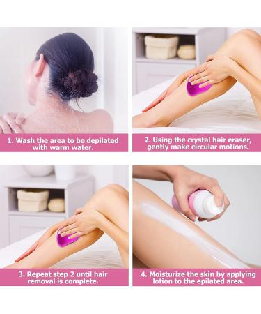Crystal Hair Eraser: Magic Hair Remover for Women and Men - Painless Exfoliation Tool for Back, Legs, and Arms - Reusable and Washable (Purple) - Buy Online on GoSupps.com