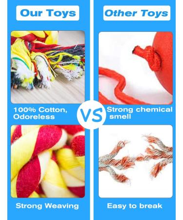 Dog Toys Rope Puppy Teething Chew Toy for Small Dogs Interactive Tug of War Dog Rope Toy for Boredom Dental Health and Relieve Stress (4 pack) - Buy Online on GoSupps.com