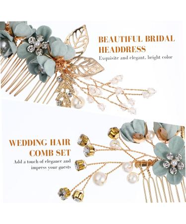 DOITOOL 2 Set Hairpin Bridal Hair Clip Flower Hair Clips for Women Wedding Womens Hair Clips Wedding Hair Clip Bridal Hair Comb Bridal Hair Accessories Bun Bridesmaid Crystal Zinc Alloy - Buy Online on GoSupps.com
