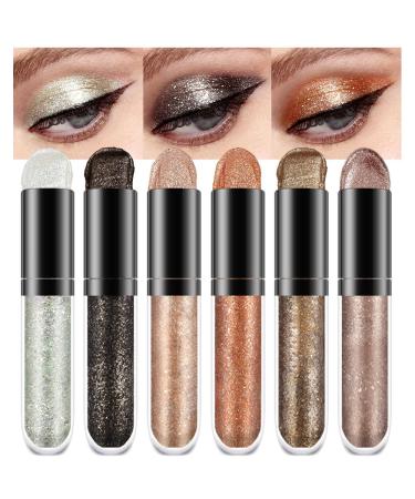 evpct 6 Colors Gold Liquid Glitter Eyeshadow Colorful Liquid Eyeliner Set Silver Shimmer Sparkle Shiny Light Glitter Metallic Pigment Eye Shadow Liner Makeup Palette Kit Quick Drying Longwearing A 1 Count (Pack of 1) 6 C... - Buy Online on GoSupps.com
