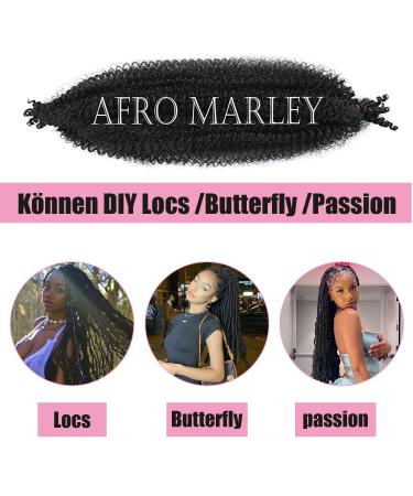 Buy LPARMJIT 24 Springy Afro Twist Hair - 8 Packs Pre-Fluffed Kinky Marley Extensions | Soft Butterflying Style | International Shipping Available - Buy Online on GoSupps.com