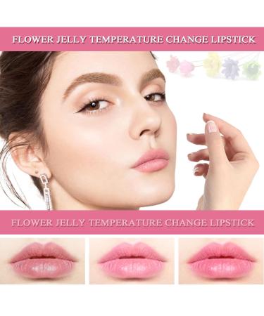 Crystal Jelly Flower Lipsticks Set | Color Changing Gloss | pH Lipstick | Temperature Change | Transparent Magic Lip | 2/6PCS (#1 Pink) - Buy Online on GoSupps.com