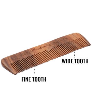 Wooden Anti-Static Hair Comb with Fine and Medium Teeth - Perfect for Head, Beard, and Mustache - Includes Premium Carrying Pouch - Gift Box Included - Buy Online on GoSupps.com
