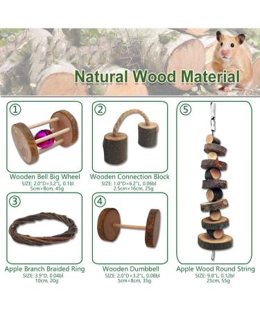 10 Pack Small Animal Combo Apple Wood Activity Toys | Organic Chew Toys for Hamsters, Rats, Chinchillas | Natural Pet Snacks | Pet Accessories - Buy Online on GoSupps.com