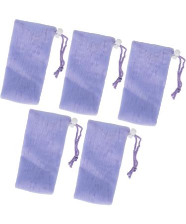 Sac de Sac de Poche Savon en Filet en Maille Exfoliant avec Cordon Cordon - 5pcs Purple Moussant Filet pour le Nettoyage du Visage et du Corps - Soft PE Mesh Saver pour la Maison et les - Buy Online on GoSupps.com