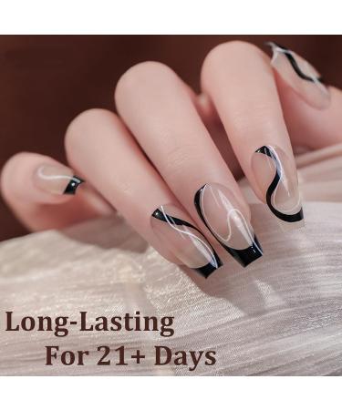 NLFOX Gel Liner Nail Art - 4 Colors Black White Glitter Gold Silver Gel Liner Nail Polish Paint for Nail - 4 * 8ml French Manicure Gel Polish - Uv Liner Nail Gel for Nail Design - Buy Online on GoSupps.com
