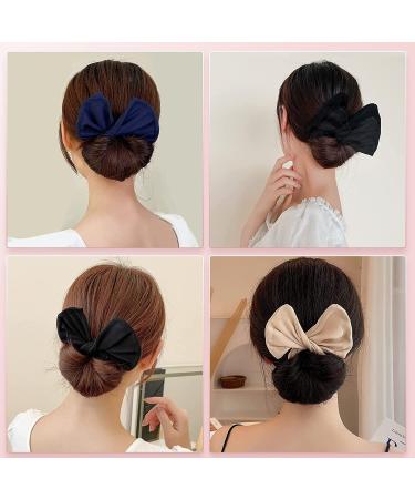3-Piece Hair Bun Maker Set - Flexible Donut Twister Clips for Easy French Hairstyles - Hair Accessories for Women, Girls, and Kids in Black, Navy, and Khaki - Buy Online on GoSupps.com