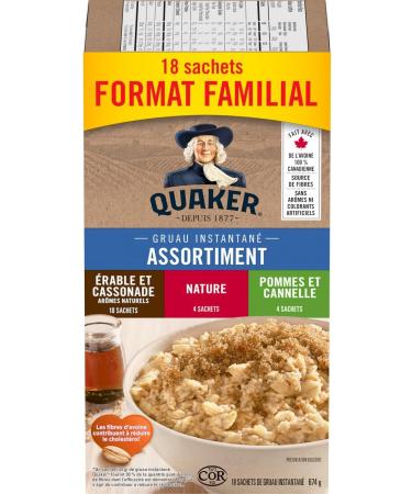 Quaker Instant Oatmeal Variety Pack 18 Packets 674g 3 Flavour Variety 504 g (Pack of 1) - Buy Online on GoSupps.com