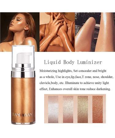Go Ho Face Body Illuminator Liquid Highlighter - Bronze Gold | Moisturizing Luminizer for Face & Body | Waterproof Shine & Glow Foundation - Buy Online on GoSupps.com