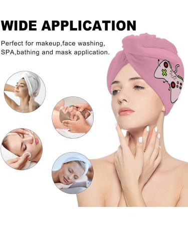 Buy Video Game Controller Microfiber Hair Towel Wrap for Women - 10"x26" Super Absorbent Hair Turban with Button - Buy Online on GoSupps.com
