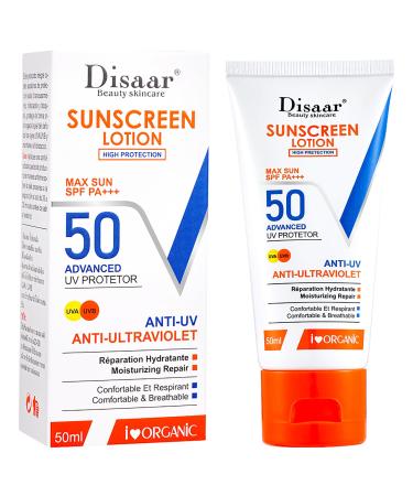 Sunscreen Lotion SPF 50 PA+++ Advanced UV Protection UVA/UVB Moisturizing Repair 50ml / 1.69fl.oz