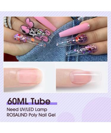 ROSALIND 60ml Clear Poly Nail Gel - Nail Art Acrylic Extension Tube for Women - UV Lamp Required - Buy Online on GoSupps.com