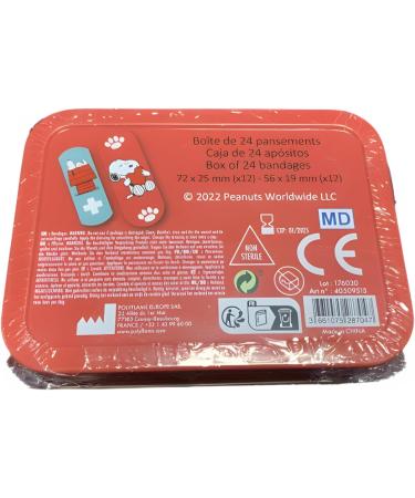 Snoopy Children's Plaster Metal Box - 24 Beautiful Plasters for Kids - Perfect for Backpacks & Handbags - Licensed Product - Buy Online on GoSupps.com
